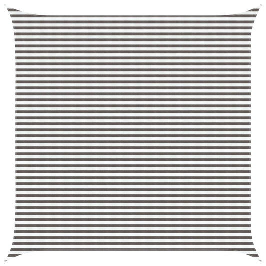 vidaXL Sunshade Sail Light Grey and White 5 x 5 m HDPE