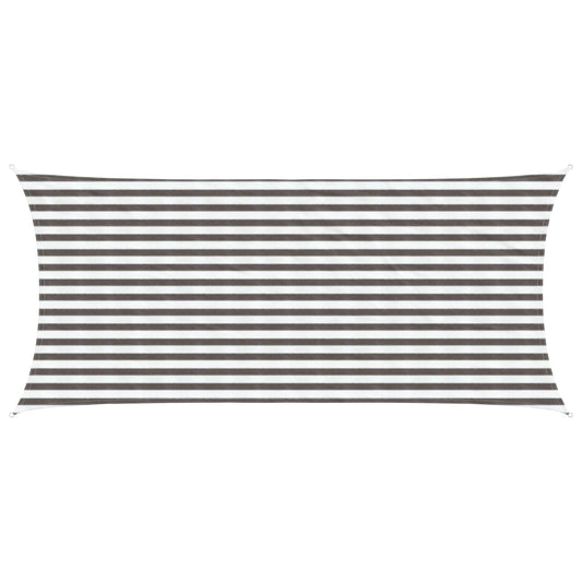 vidaXL Sunshade Sail Light Grey and White 2 x 4 m HDPE