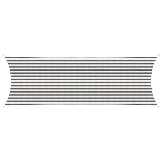 vidaXL Sunshade Sail Light Grey and White 2 x 6 m HDPE