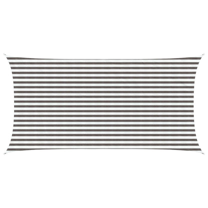 vidaXL Sunshade Sail Light Grey and White 2.5 x 6 m HDPE
