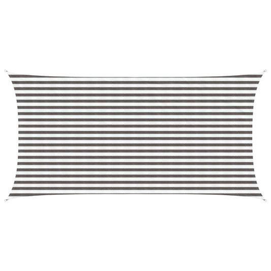 vidaXL Sunshade Sail Light Grey and White 2.5 x 6 m HDPE