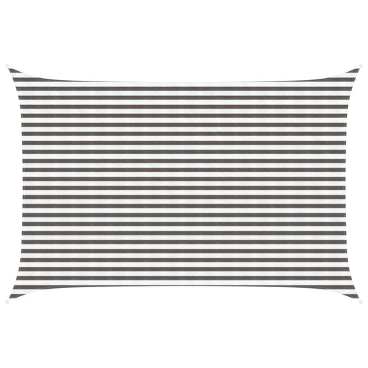 vidaXL Sunshade Sail Light Grey and White 3 x 4 m HDPE
