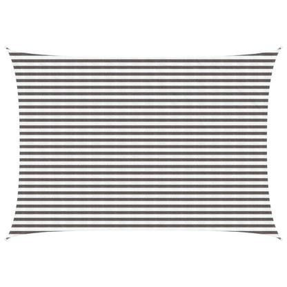 vidaXL Sunshade Sail Light Grey and White 3 x 6 m HDPE