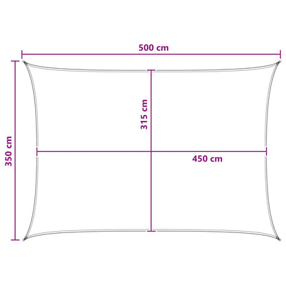 vidaXL Sunshade Sail Light Grey and White 3.5 x 5 m HDPE