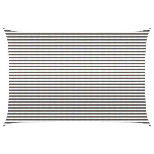 vidaXL Sunshade Sail Light Grey and White 4 x 6 m HDPE