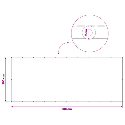 vidaXL Balcony Privacy Screen 200 x 500 cm Fabric with PU Coated