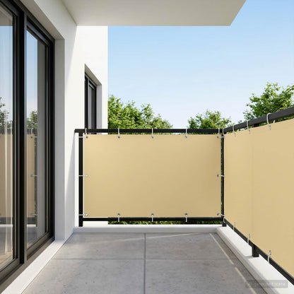 vidaXL Balcony Privacy Screen 150 x 700 cm Fabric with PU Coated Sand