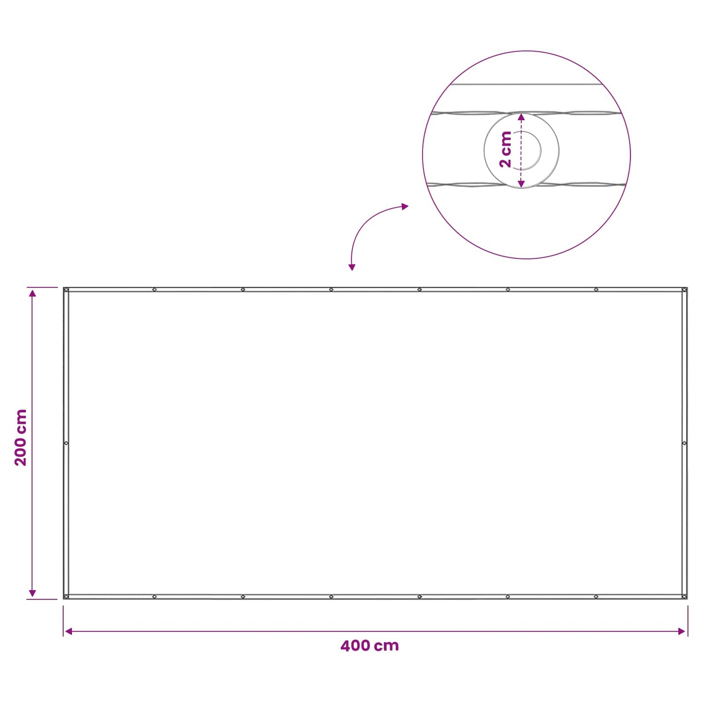 vidaXL Balcony Privacy Screen 200 x 400 cm Fabric with PU Coated Sand