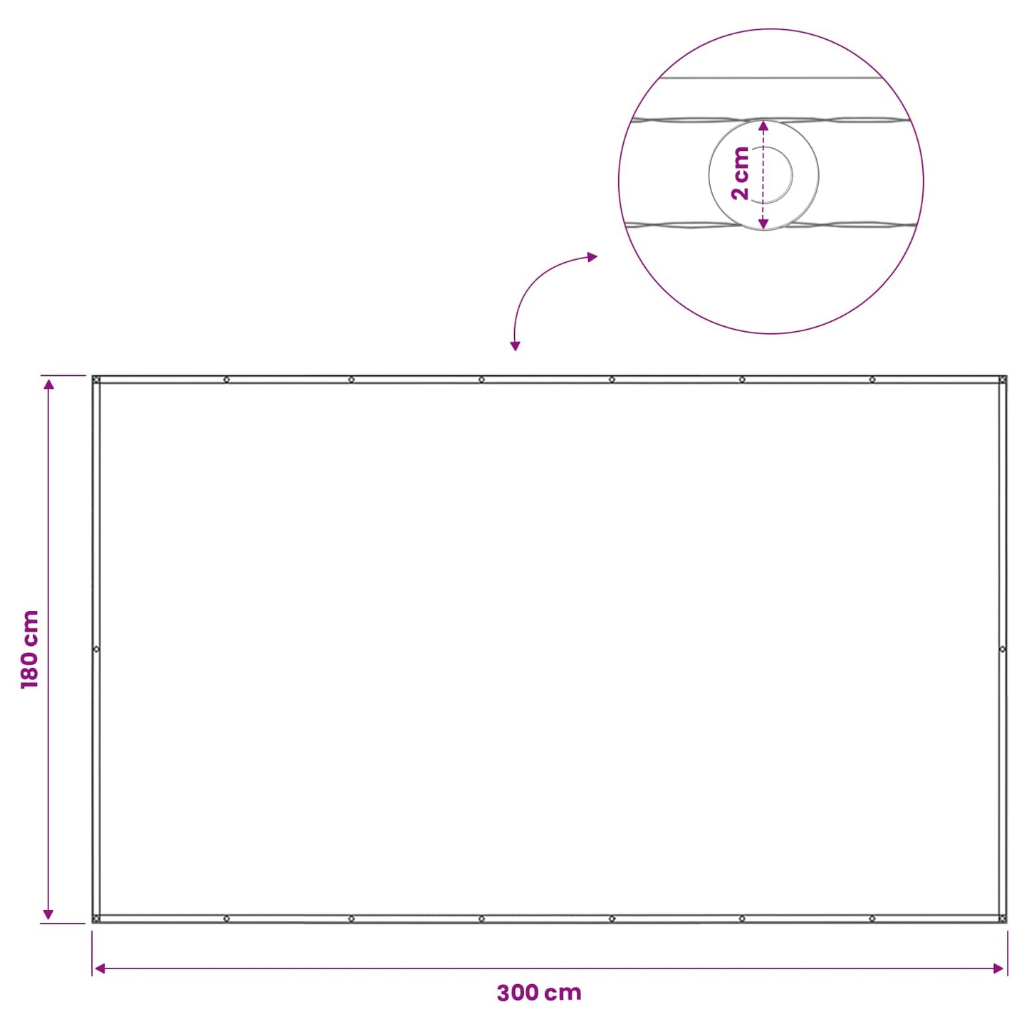 vidaXL Balcony Privacy Screen 180 x 300 cm Fabric with PU Coated