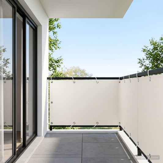 vidaXL Balcony Privacy Screen 150 x 500 cm Fabric with PU Coated White