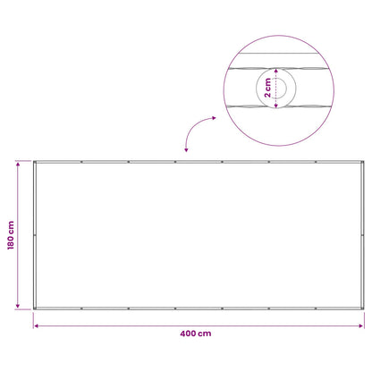 vidaXL Balcony Privacy Screen 180 x 400 cm Fabric with PU Coated