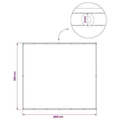 vidaXL Balcony Privacy Screen 180 x 200 cm Fabric with PU Coated
