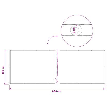 vidaXL Balcony Privacy Screen 180 x 800 cm Fabric with PU Coated