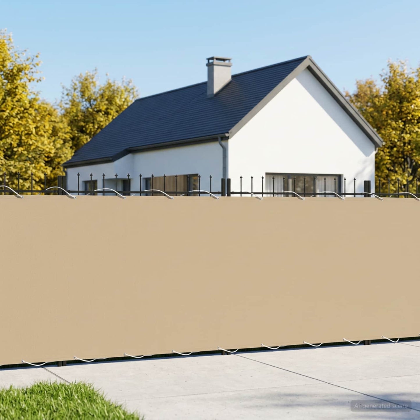 vidaXL Balcony Privacy Screen 150 x 600 cm Fabric with PU Coated Beige