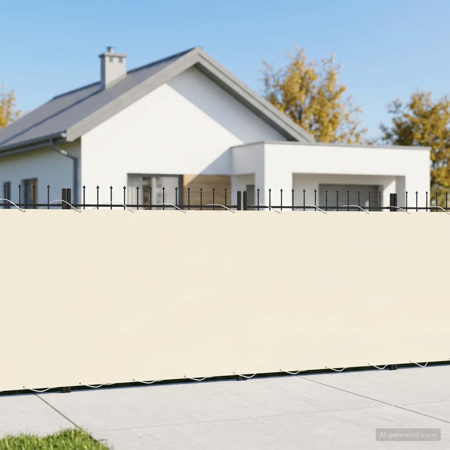 vidaXL Balcony Privacy Screen 200 x 800 cm Fabric with PU Coated Cream