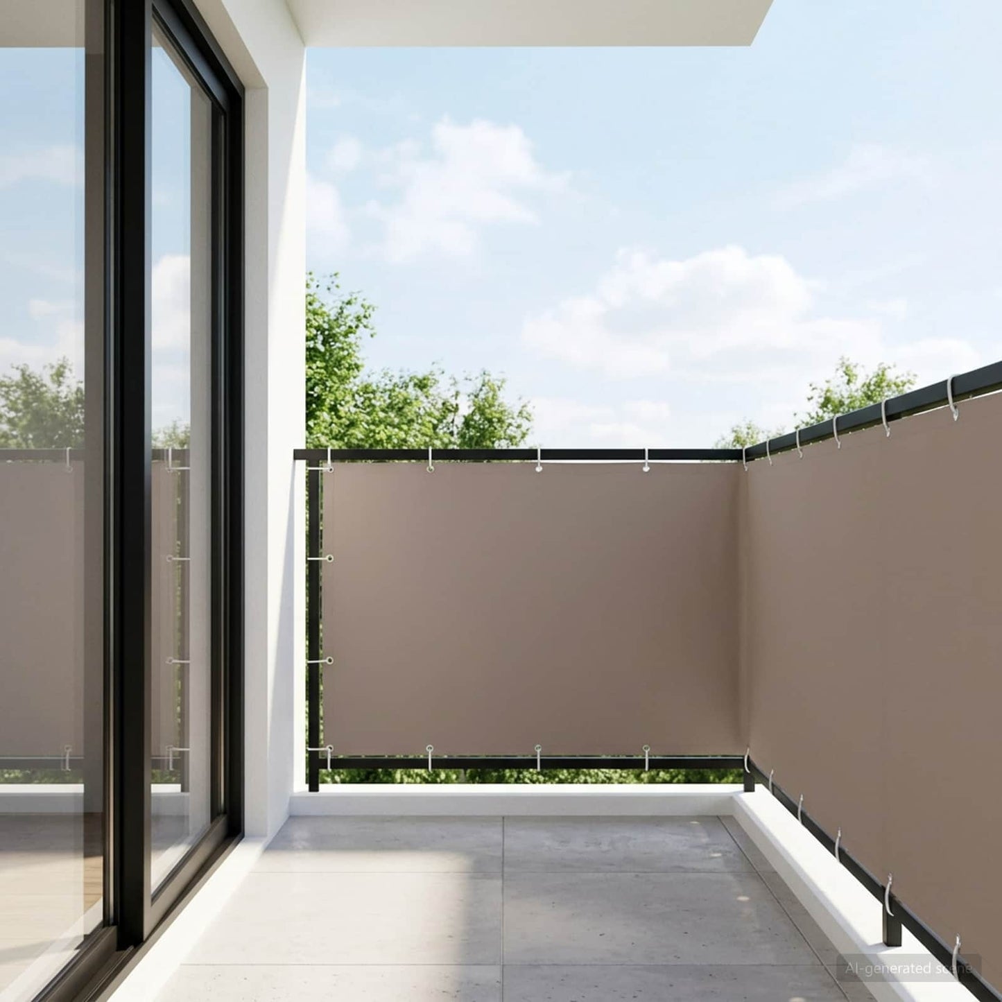 vidaXL Balcony Privacy Screen 150 x 300 cm Fabric with PU Coated Taupe