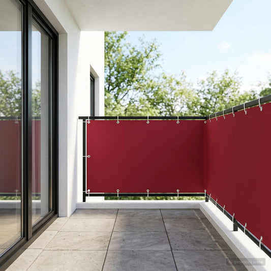 vidaXL Balcony Privacy Screen 150 x 500 cm Fabric with PU Coated Red