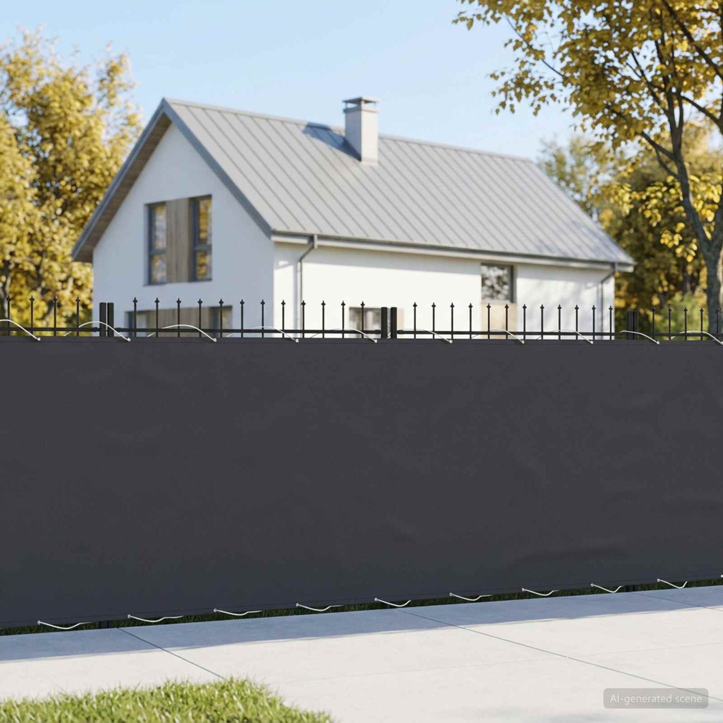 vidaXL Balcony Privacy Screen 150 x 400 cm Fabric with PU Coated Black