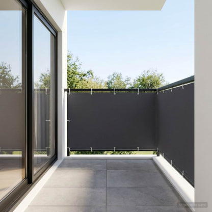 vidaXL Balcony Privacy Screen 150 x 500 cm Fabric with PU Coated Black