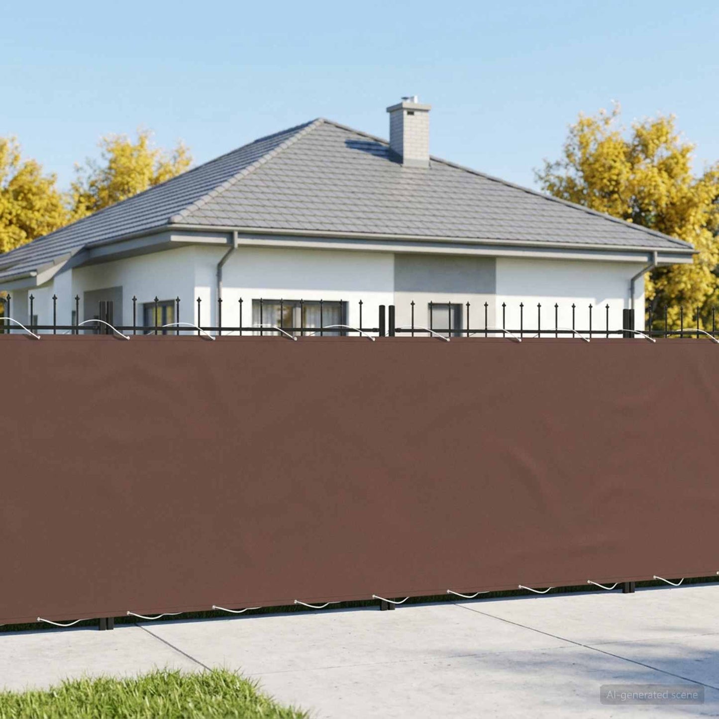 vidaXL Balcony Privacy Screen 150 x 500 cm Fabric with PU Coated Brown