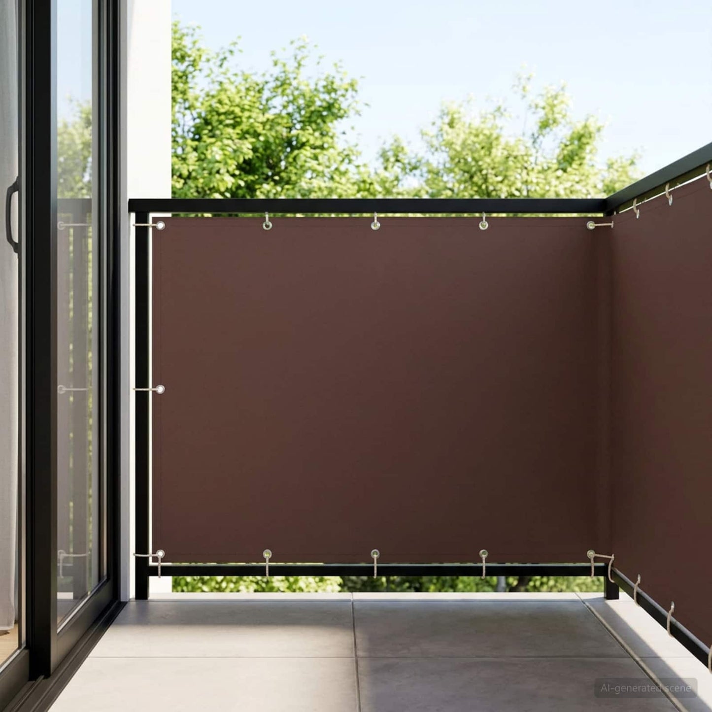 vidaXL Balcony Privacy Screen 150 x 500 cm Fabric with PU Coated Brown
