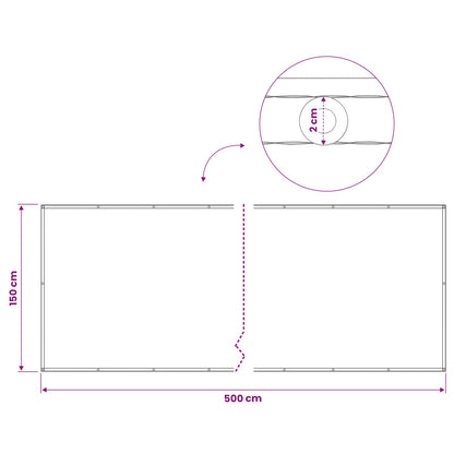 vidaXL Balcony Privacy Screen 150 x 500 cm Fabric with PU Coated Brown
