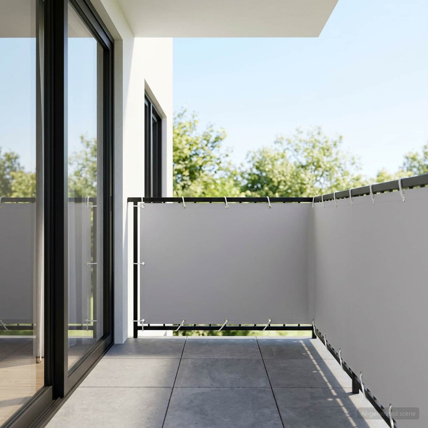 vidaXL Balcony Privacy Screen 1.2 x 15 m Fabric with PU Coated