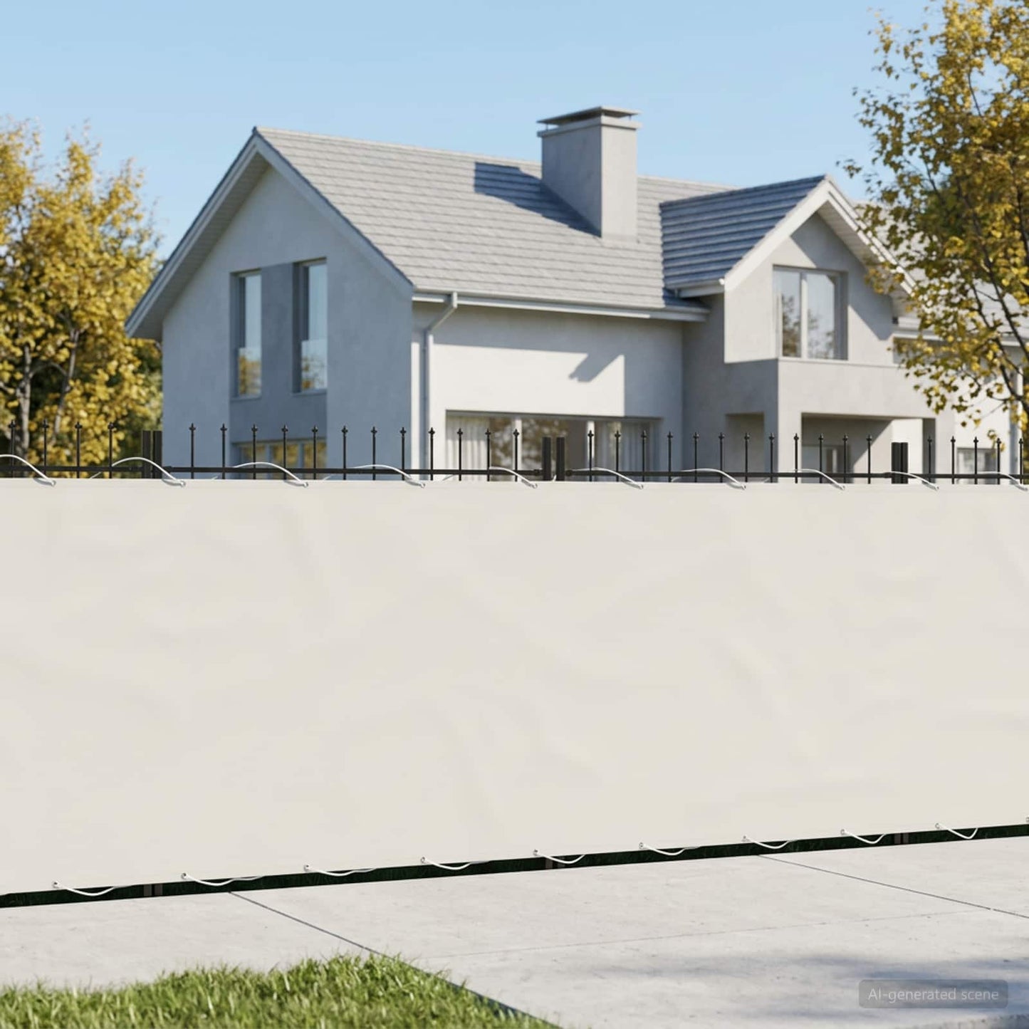 vidaXL Balcony Privacy Screen 1.2 x 15 m Fabric with PU Coated White