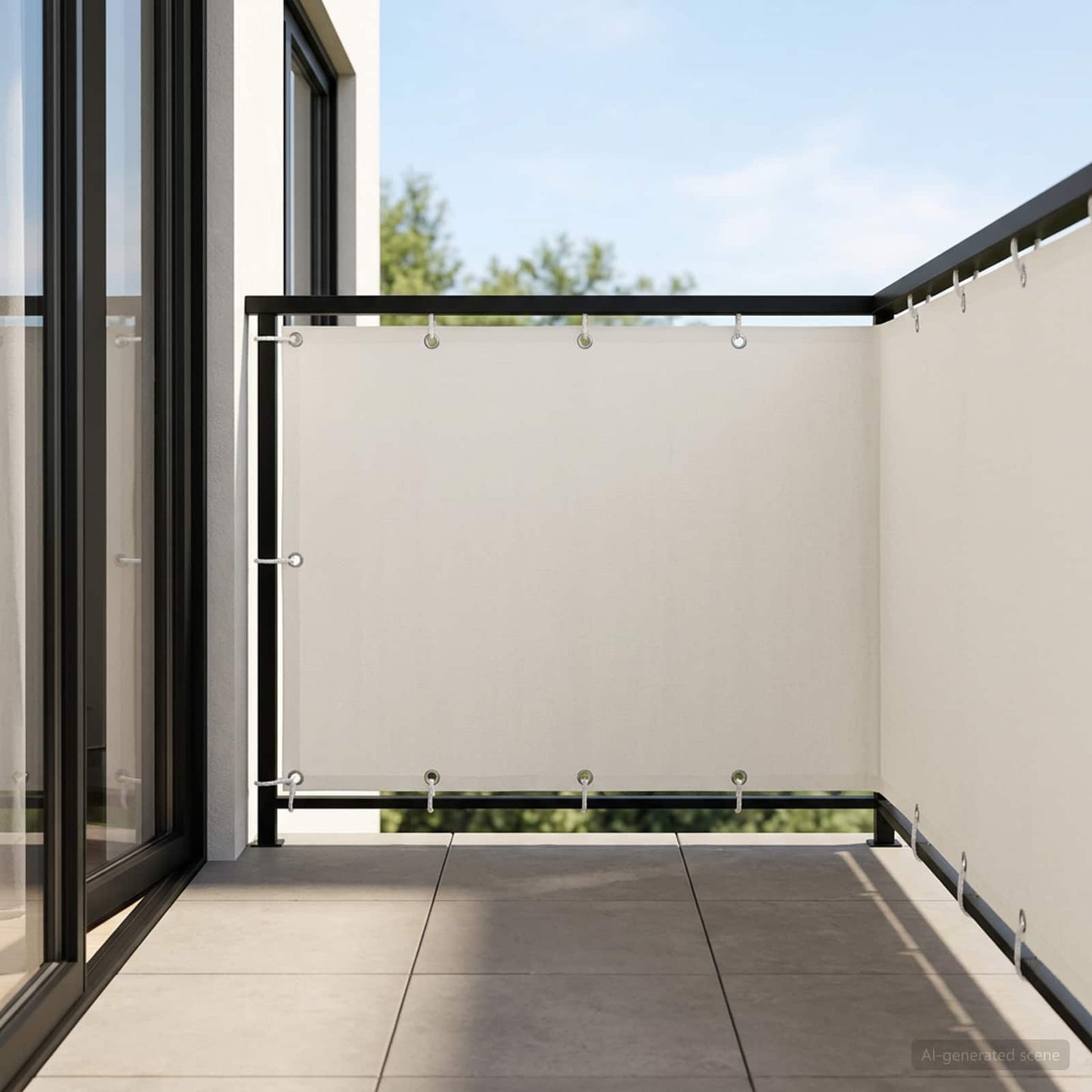 vidaXL Balcony Privacy Screen 1.2 x 15 m Fabric with PU Coated White