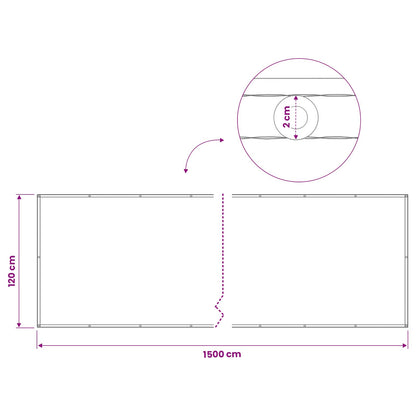 vidaXL Balcony Privacy Screen 1.2 x 15 m Fabric with PU Coated White