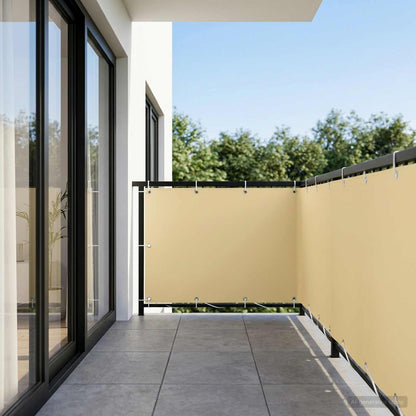 vidaXL Balcony Privacy Screen 1.2 x 15 m Fabric with PU Coated Beige