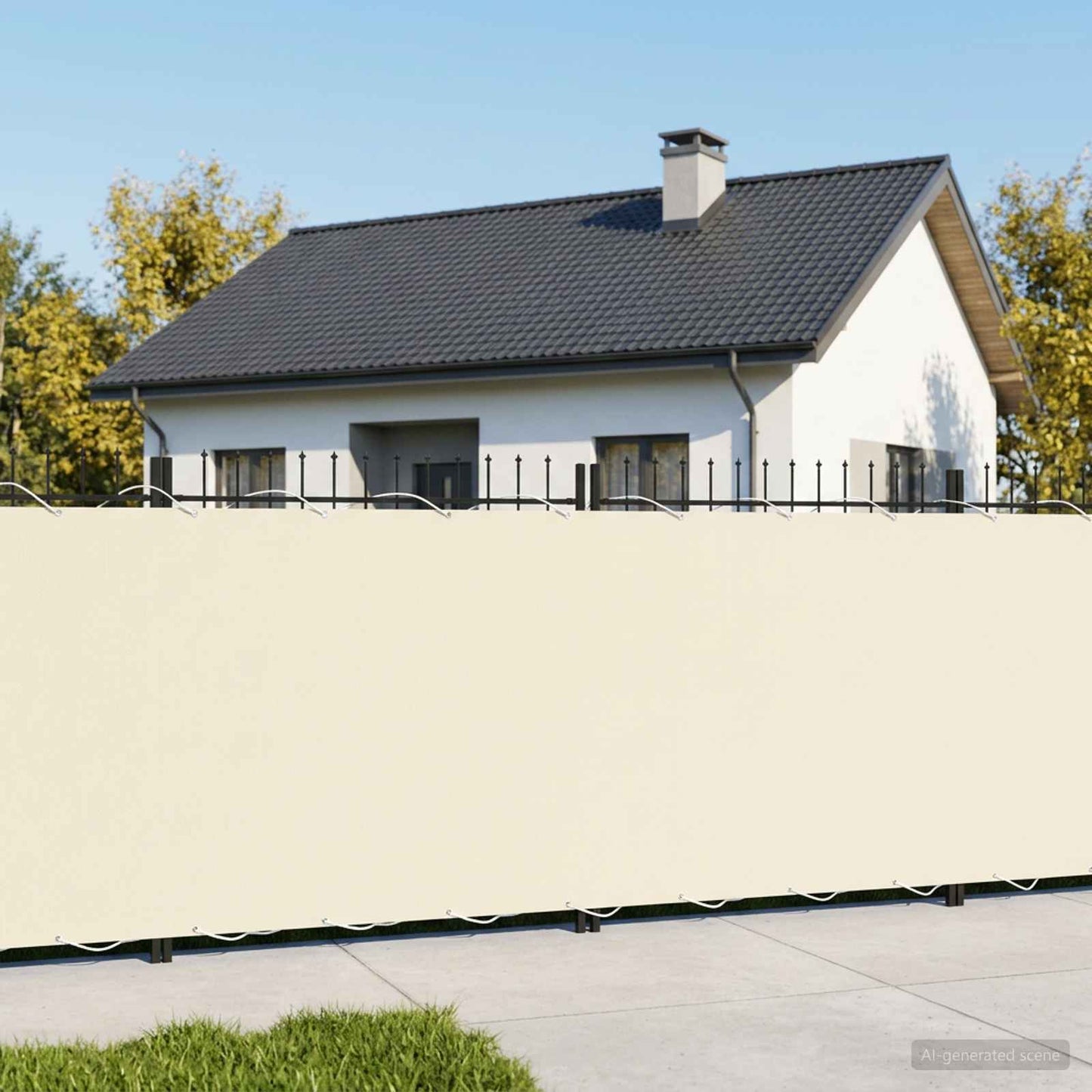 vidaXL Balcony Privacy Screen 1.2 x 15 m Fabric with PU Coated Cream