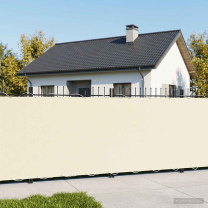 vidaXL Balcony Privacy Screen 1.2 x 15 m Fabric with PU Coated Cream