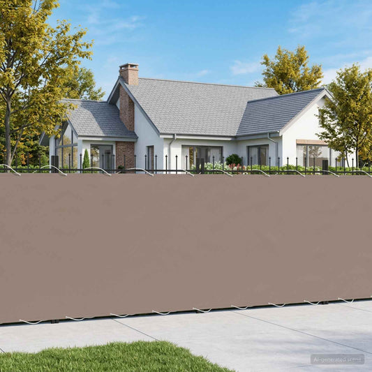 vidaXL Balcony Privacy Screen 1.2 x 15 m Fabric with PU Coated Taupe