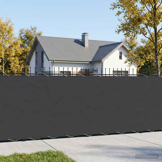 vidaXL Balcony Privacy Screen 1.2 x 15 m Fabric with PU Coated Black