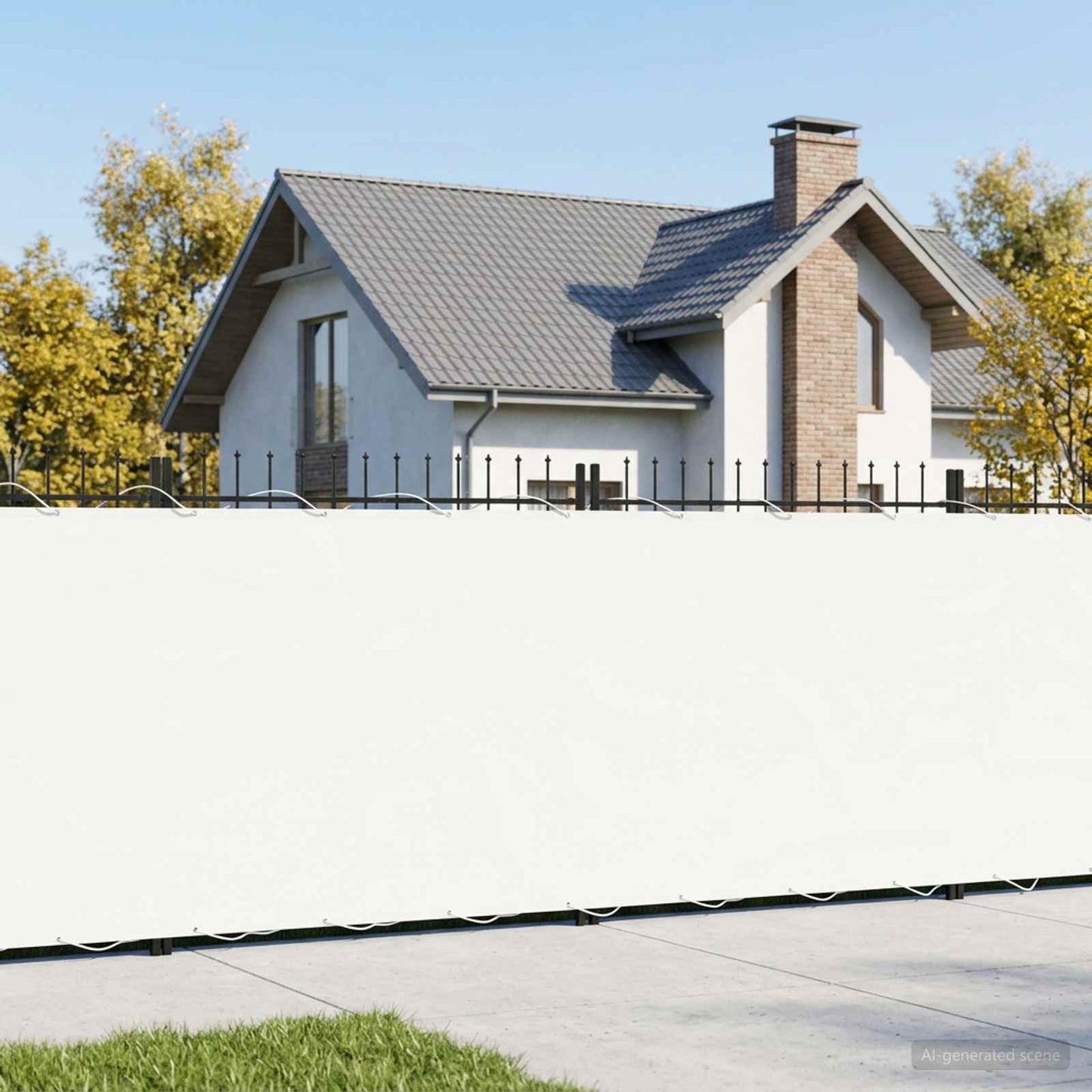 vidaXL Balcony Privacy Screen 1.2 x 25 m Fabric with PU Coated White