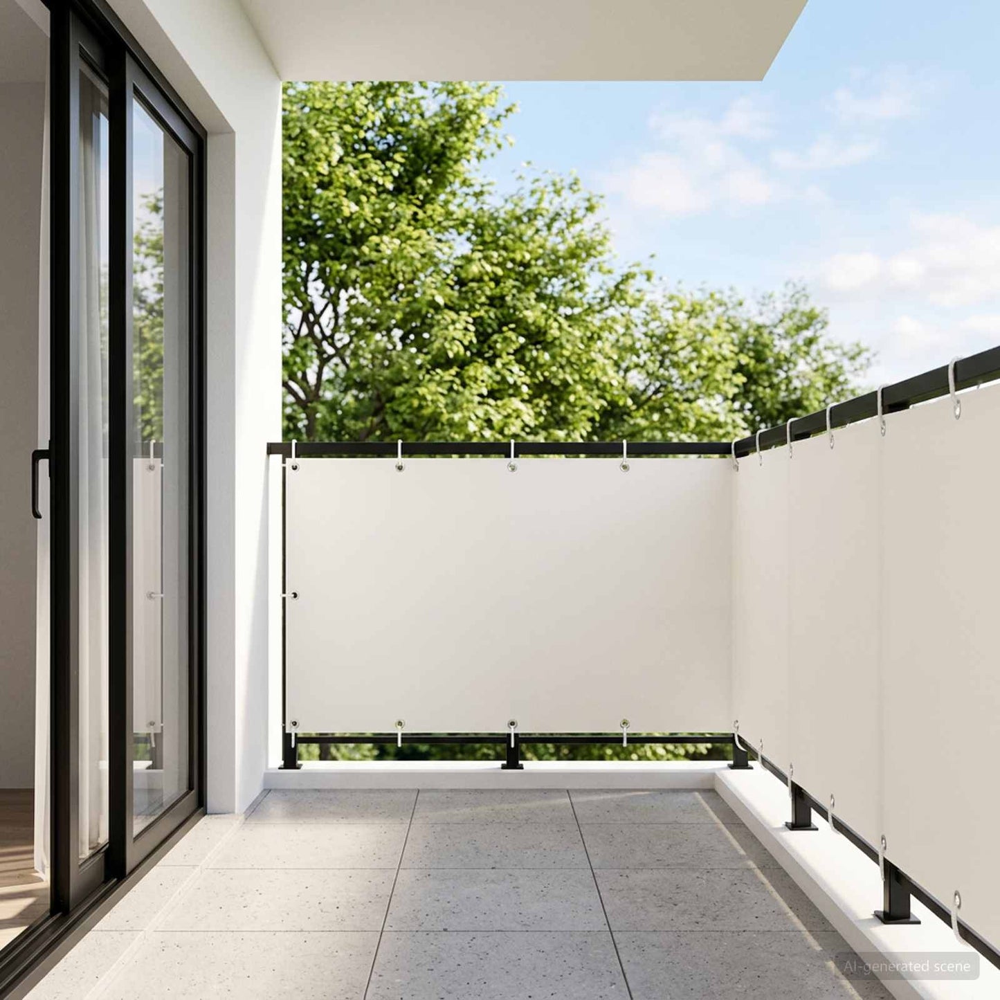 vidaXL Balcony Privacy Screen 1.2 x 25 m Fabric with PU Coated White