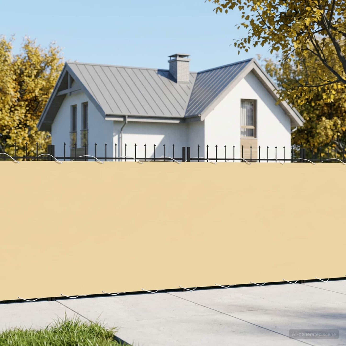 vidaXL Balcony Privacy Screen 1.2 x 25 m Fabric with PU Coated Beige