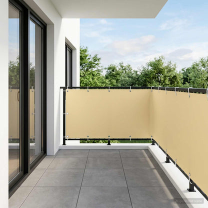 vidaXL Balcony Privacy Screen 1.2 x 25 m Fabric with PU Coated Beige
