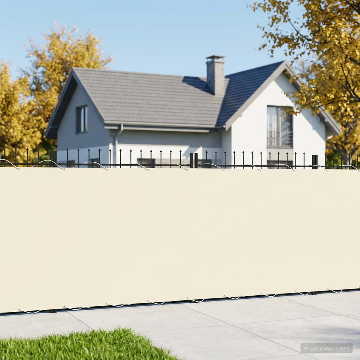 vidaXL Balcony Privacy Screen 1.2 x 25 m Fabric with PU Coated Cream