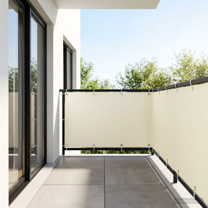 vidaXL Balcony Privacy Screen 1.2 x 25 m Fabric with PU Coated Cream
