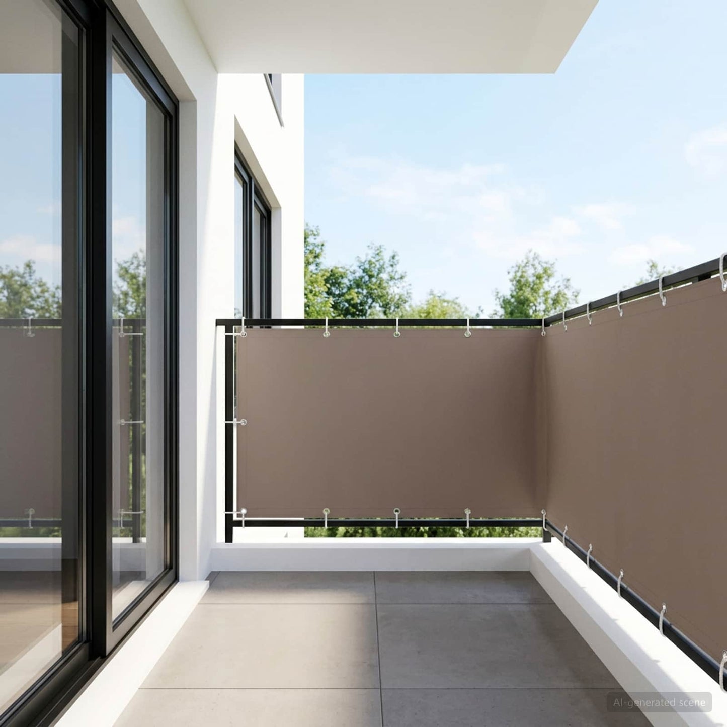 vidaXL Balcony Privacy Screen 1.2 x 25 m Fabric with PU Coated Taupe