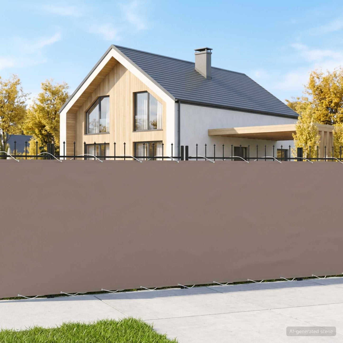 vidaXL Balcony Privacy Screen 1.2 x 25 m Fabric with PU Coated Taupe