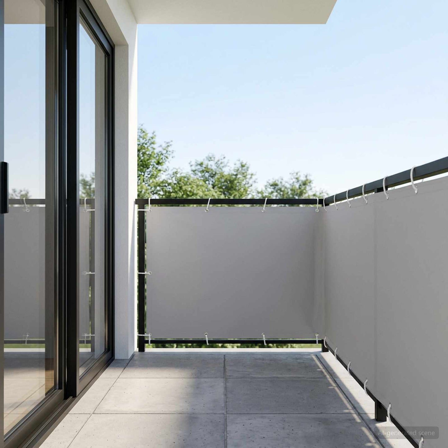 vidaXL Balcony Privacy Screen 1.5 x 15 m Fabric with PU Coated