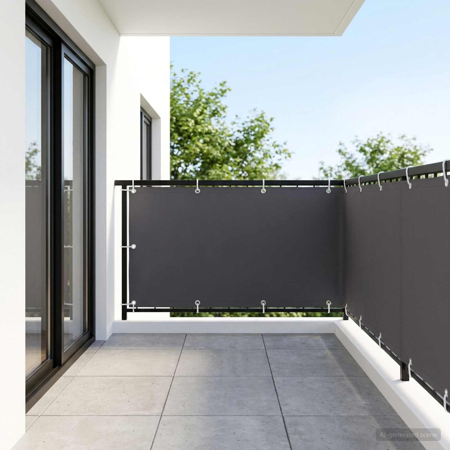vidaXL Balcony Privacy Screen 1.5 x 15 m Fabric with PU Coated