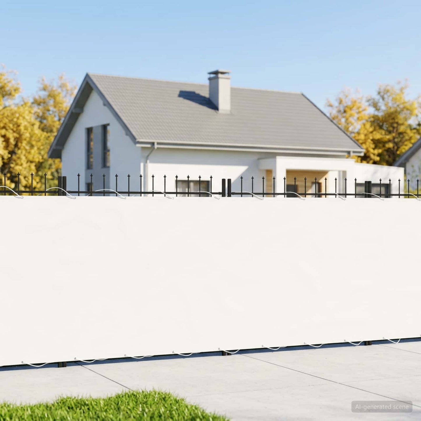 vidaXL Balcony Privacy Screen 1.5 x 15 m Fabric with PU Coated White