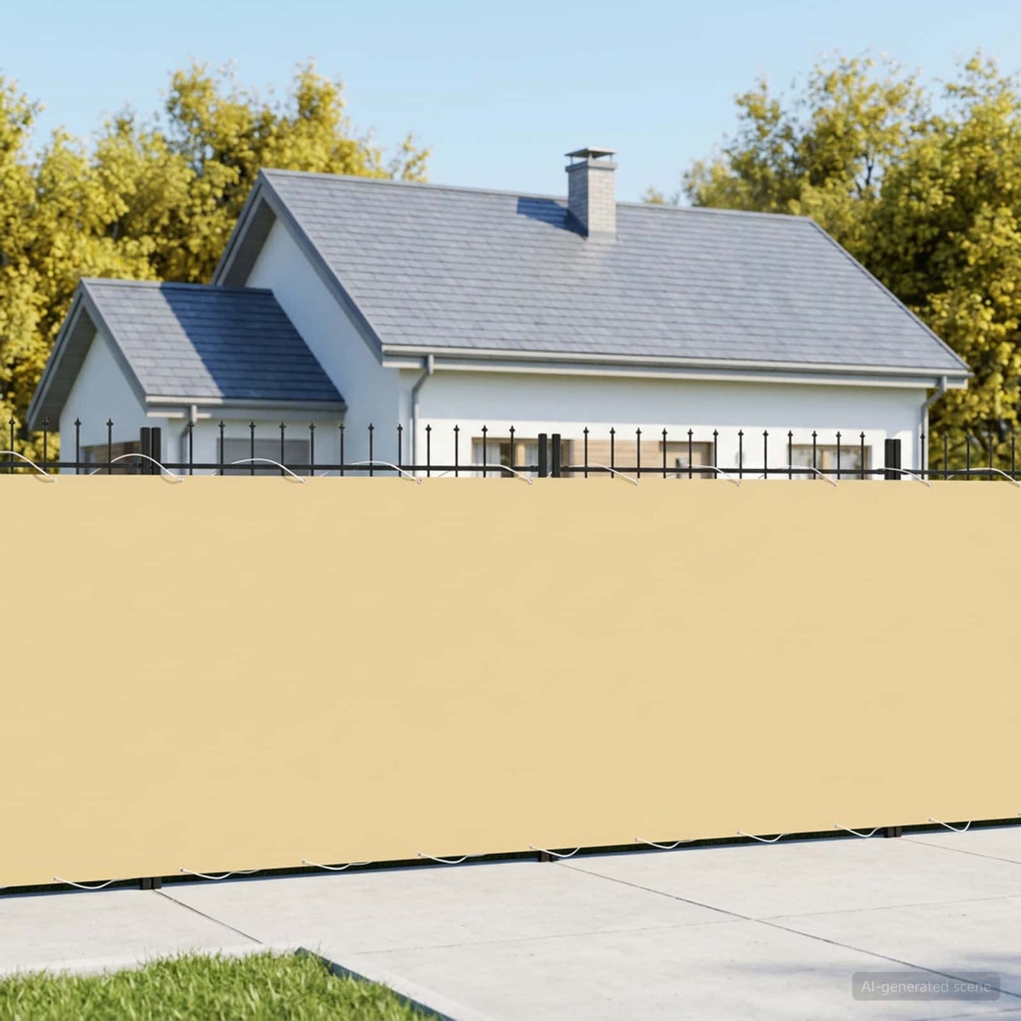 vidaXL Balcony Privacy Screen 1.5 x 15 m Fabric with PU Coated Beige