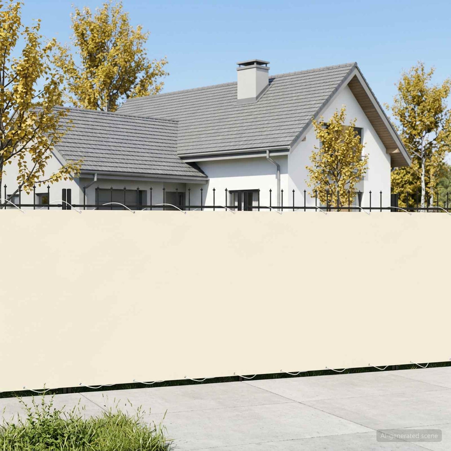 vidaXL Balcony Privacy Screen 1.5 x 15 m Fabric with PU Coated Cream