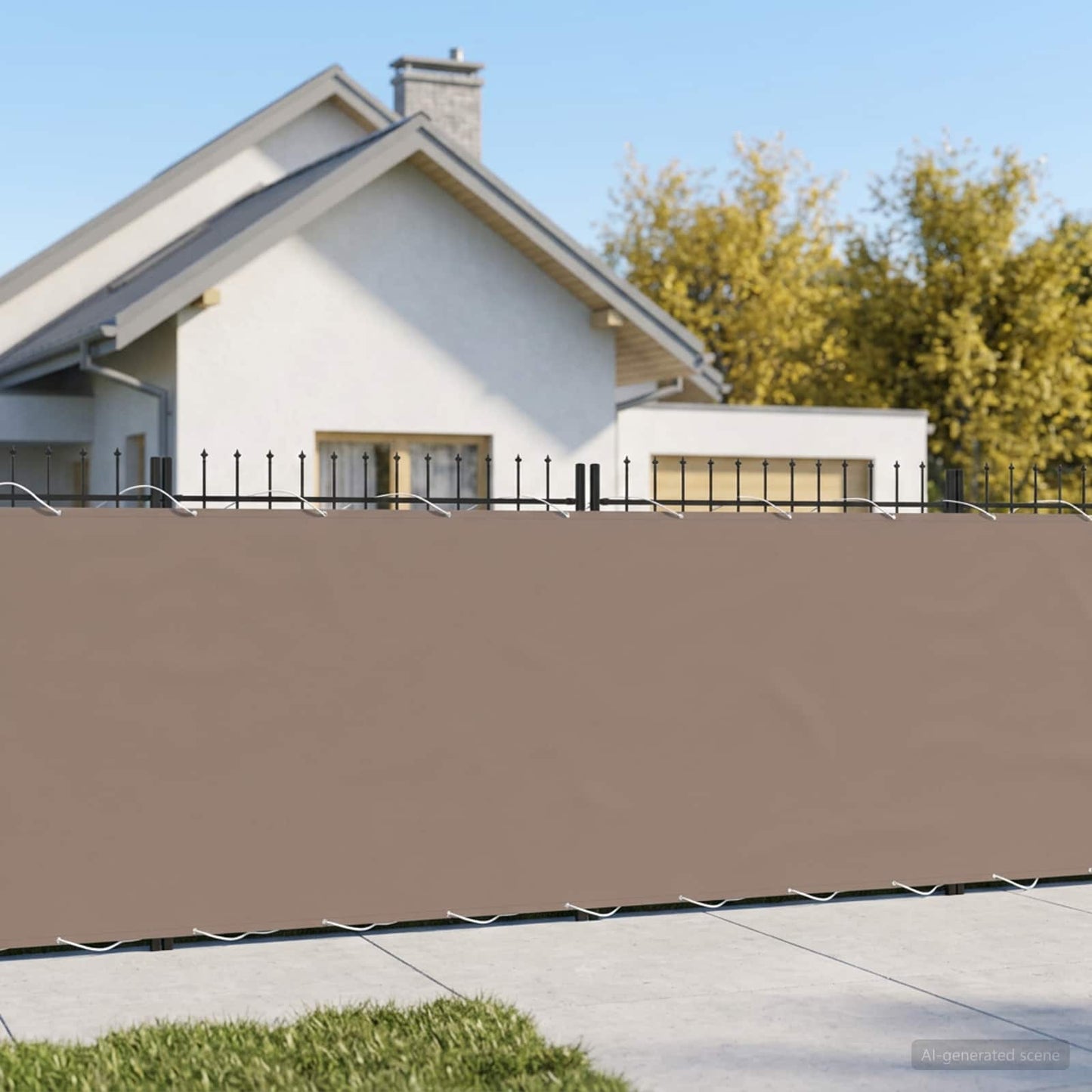 vidaXL Balcony Privacy Screen 1.5 x 15 m Fabric with PU Coated Taupe