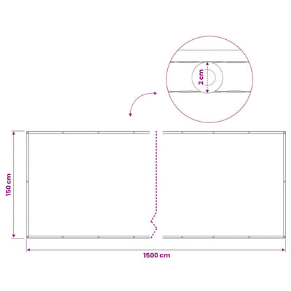 vidaXL Balcony Privacy Screen 1.5 x 15 m Fabric with PU Coated Taupe